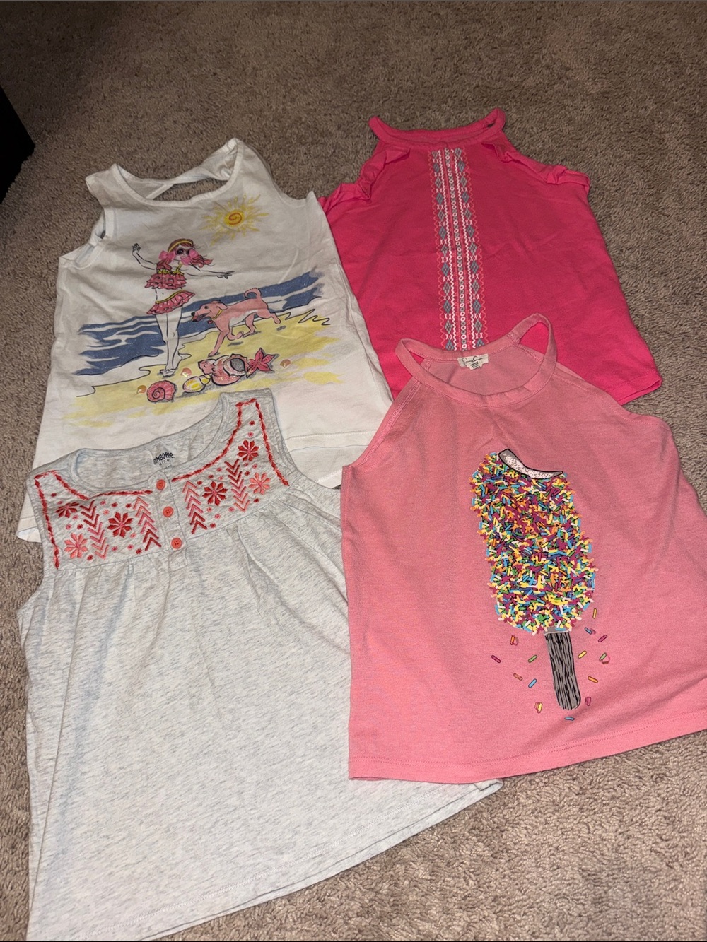 Lot of 4 Girls tank tops